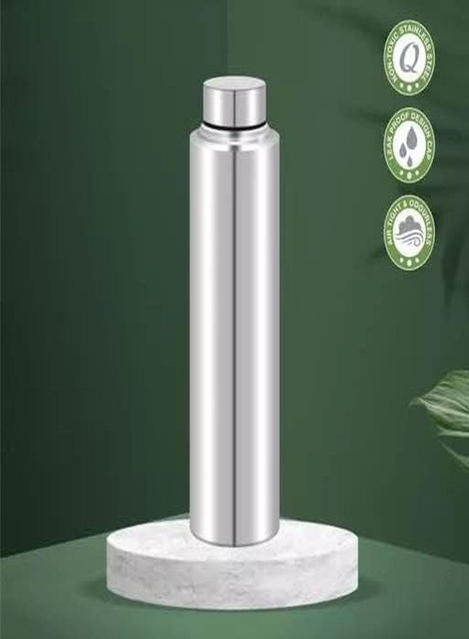 DHAVL Stainless Steel Water Bottle 1 Litre | Leak Proof, Durable & Rust Proof | Non-Toxic & BPA Free Steel Bottles 1+ Litre | Eco Friendly Stainless Steel Water Bottle (Pack of 1) - Image 3